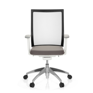 Bürostuhl / Drehstuhl ASPEN WHITE Netzstoff schwarz/ Sitz Stoff grau hjh OFFICE