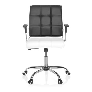 Bürostuhl / Drehstuhl ERNESTO Kunstleder schwarz/weiß Sitzfläche  hjh OFFICE