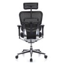 Bürostuhl / Chefsessel ERGOHUMAN Sitz Stoff / Rücken Netz schwarz Schreibtischstuhl hjh OFFICE