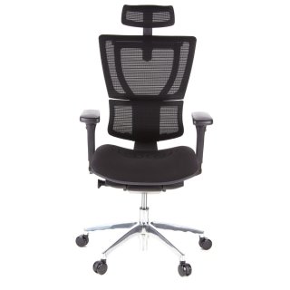 Bürostuhl / Chefsessel ERGOHUMAN SLIM Sitz Stoff schwarz / Rücken Netz schwarz hjh OFFICE
