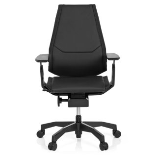 Bürostuhl / Drehstuhl GENIDIA BLACK Leder schwarz hjh OFFICE
