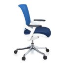 Bürostuhl SKATE STYLE Sitz Stoff blau / Rücken Netz blau / Rahmen weiß hjh OFFICE