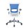 Bürostuhl SKATE STYLE Sitz Stoff blau / Rücken Netz blau / Rahmen weiß hjh OFFICE