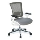 Bürostuhl SKATE STYLE Sitz Stoff grau / Rücken Netz grau / Rahmen weiß hjh OFFICE