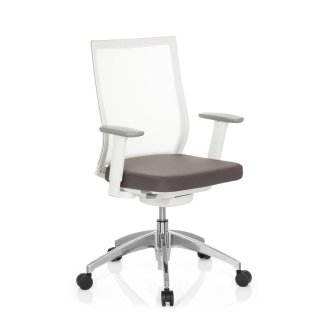 Bürostuhl / Drehstuhl Netzstoff Stoff WHITE / transparent Sitz ASPEN
