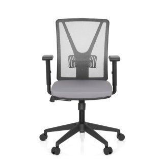 Bürostuhl / Drehstuhl CARLOW Netzstoff grau hjh OFFICE