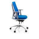 Bürostuhl / Drehstuhl FALUN GREY Netzstoff / Stoff blau hjh OFFICE