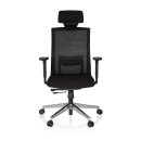 Bürostuhl / Chefsessel CAPTIVA Sitz Stoff / Rücken Netz schwarz / schwarz hjh OFFICE