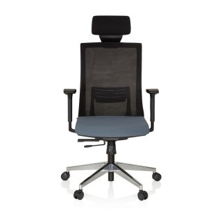 Bürostuhl / Chefsessel CAPTIVA Sitz Stoff / Rücken Netz schwarz / grau hjh OFFICE