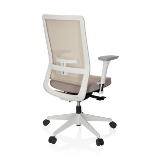 Bürostuhl / Drehstuhl PURE WHITE Netzstoff / Stoff beige hjh OFFICE -