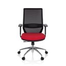Bürostuhl / Drehstuhl PROFONDO Netzstoff / Stoff schwarz/rot hjh OFFICE