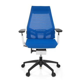 Bürostuhl / Drehstuhl GENIDIA SMART WHITE Netz blau hjh OFFICE