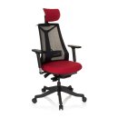 Bürostuhl / Drehstuhl FALUN Netzstoff / Stoff rot / schwarz hjh OFFICE
