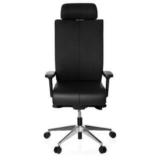 Bürostuhl / Drehstuhl PRO-TEC XXL Vollpolster schwarz/ Kunstleder Sitzfläche hjh OFFICE