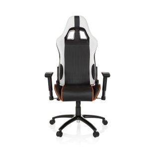 Gaming Stuhl / Bürostuhl Sportsitz Kunstleder MONACO II schwarz / weiß / orange hjh OFFICE