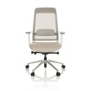 Bürostuhl / Drehstuhl CHIARO T2 WHITE Netzstoff / Stoff beige / grau hjh OFFICE