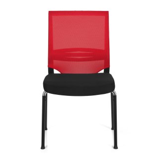 Konferenzstuhl / Besucherstuhl / Stuhl PORTO V BASE schwarz/rot hjh OFFICE